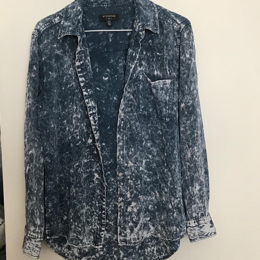 Urban Outfitters By Corpus Acid Wash Button Down